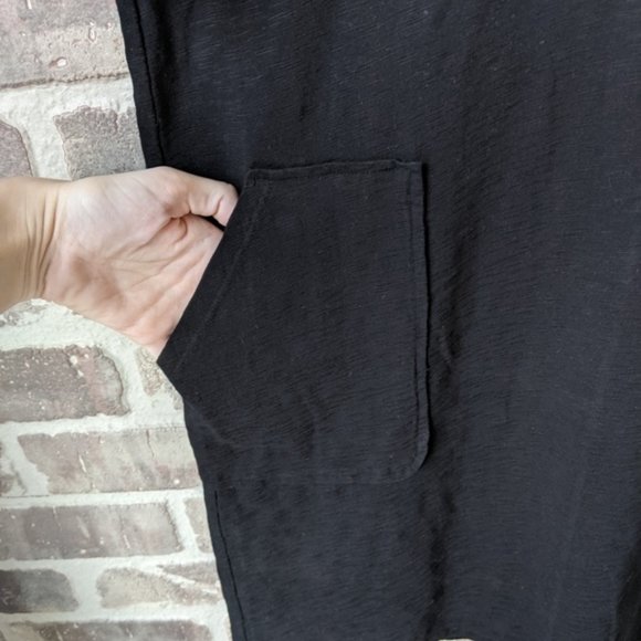 NWT / BLACK SLUB JERSEY T-SHIRT DRESS / HALF SLEEVE WITH POCKETS / SMALL - Picture 9 of 11